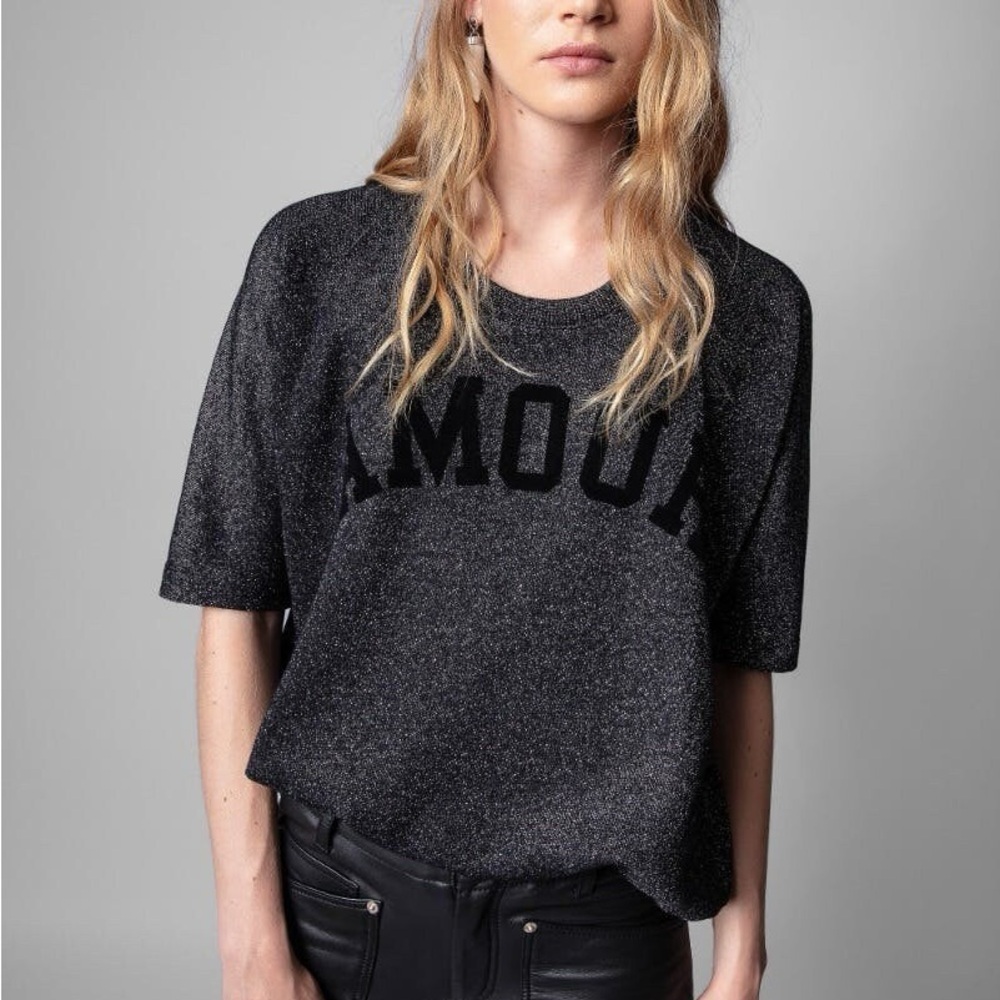 ✨RARE ZADIG & VOLTAIRE NWT Portland AMOUR Sweatshirt in Noir